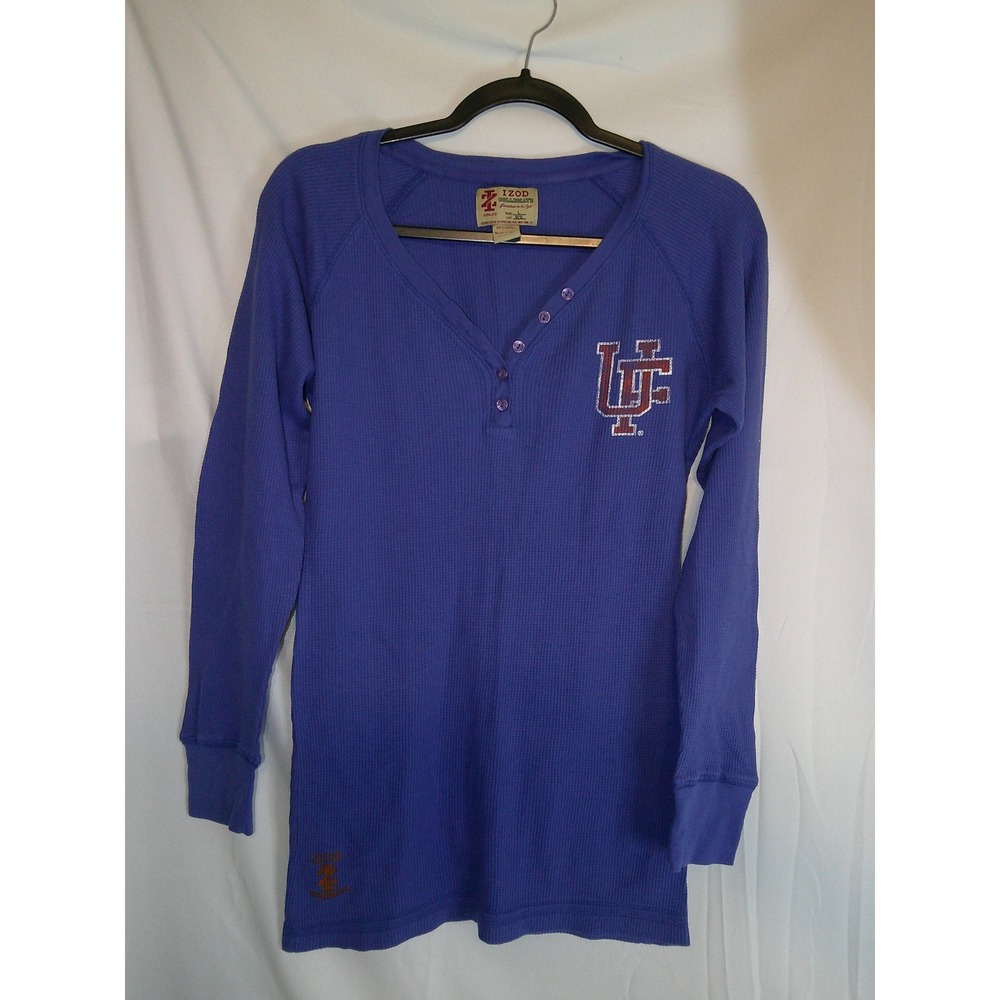 Rare Vintage IZOD Collegiate Waffle Knit Long Sleeve Top Button Up Shirt
